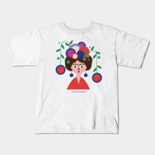 Frida Kahlo flowers blooming  florals nature art painting artist colorful colors Kids T-Shirt